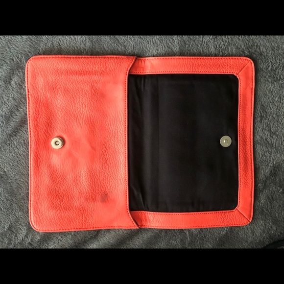 Bright Coral studded clutch - Picture 2 of 3